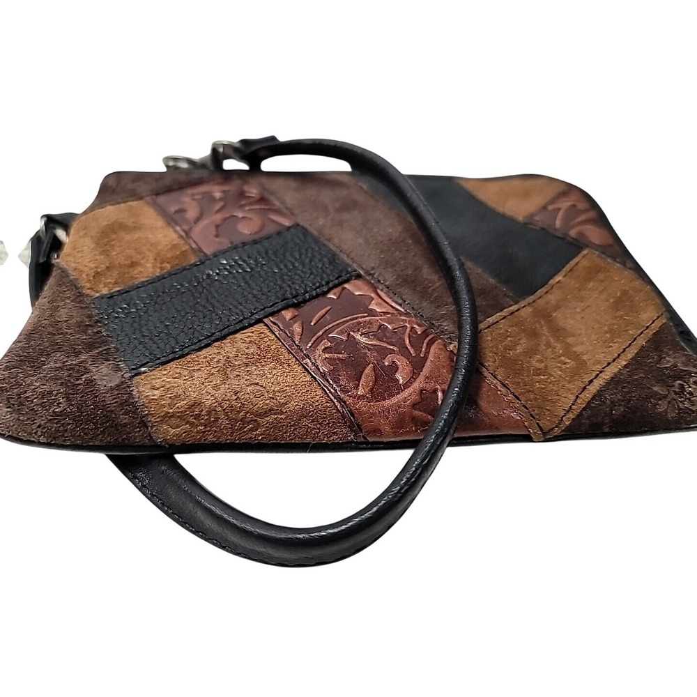Y2K Fossil Wristlet Leather Zip Around Wallet Clutch Sasha Patch Boho NEW India‎